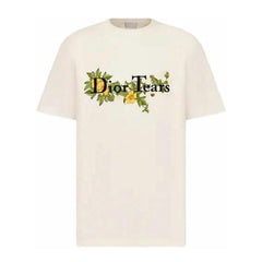 Kaos Pendek DIOR dengan Motif Gambar/Cetak, Cocok untuk Pria dan Wanita -D-08