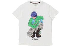 Kaos Pendek FENDI dengan Motif Gambar/Cetak, Cocok untuk Pria dan WanitaF-42