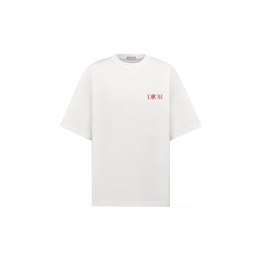 Kaos Pendek DIOR dengan Motif Gambar/Cetak, Cocok untuk Pria dan Wanita  -D-21