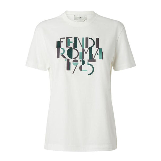 Kaos Pendek FENDI dengan Motif Gambar/Cetak, Cocok untuk Pria dan WanitaF-27