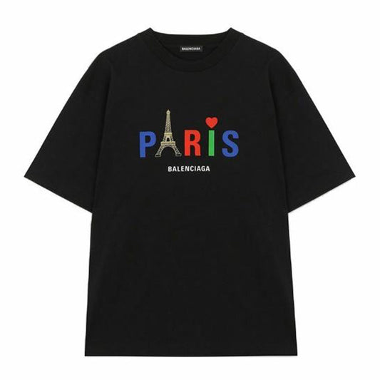Kaos Pendek Balenciaga dengan Motif Gambar/Cetak, Cocok untuk Pria dan Wanita -BL-39