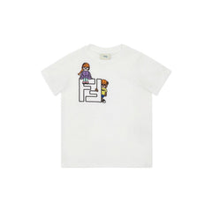 Kaos Pendek FENDI dengan Motif Gambar/Cetak, Cocok untuk Pria dan WanitaF-32
