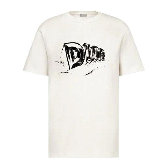 Kaos Pendek DIOR dengan Motif Gambar/Cetak, Cocok untuk Pria dan Wanita  -D-07