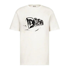 Kaos Pendek DIOR dengan Motif Gambar/Cetak, Cocok untuk Pria dan Wanita  -D-07