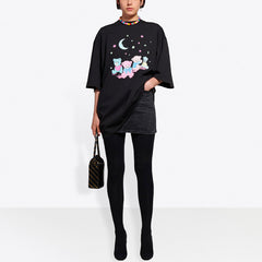 Kaos Pendek Balenciaga dengan Motif Gambar/Cetak, Cocok untuk Pria dan Wanita -BL-06